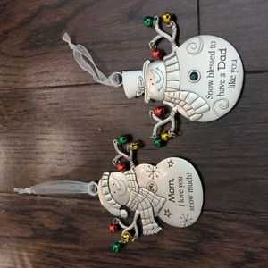 NEW set of Ganz snowman mom and ornaments
